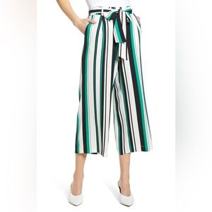 Striped Wide Leg Crop Pants